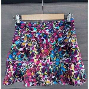 Dona Jo Shakira‎ Retired Print multi-color flowers cherries skort Size 1 Small